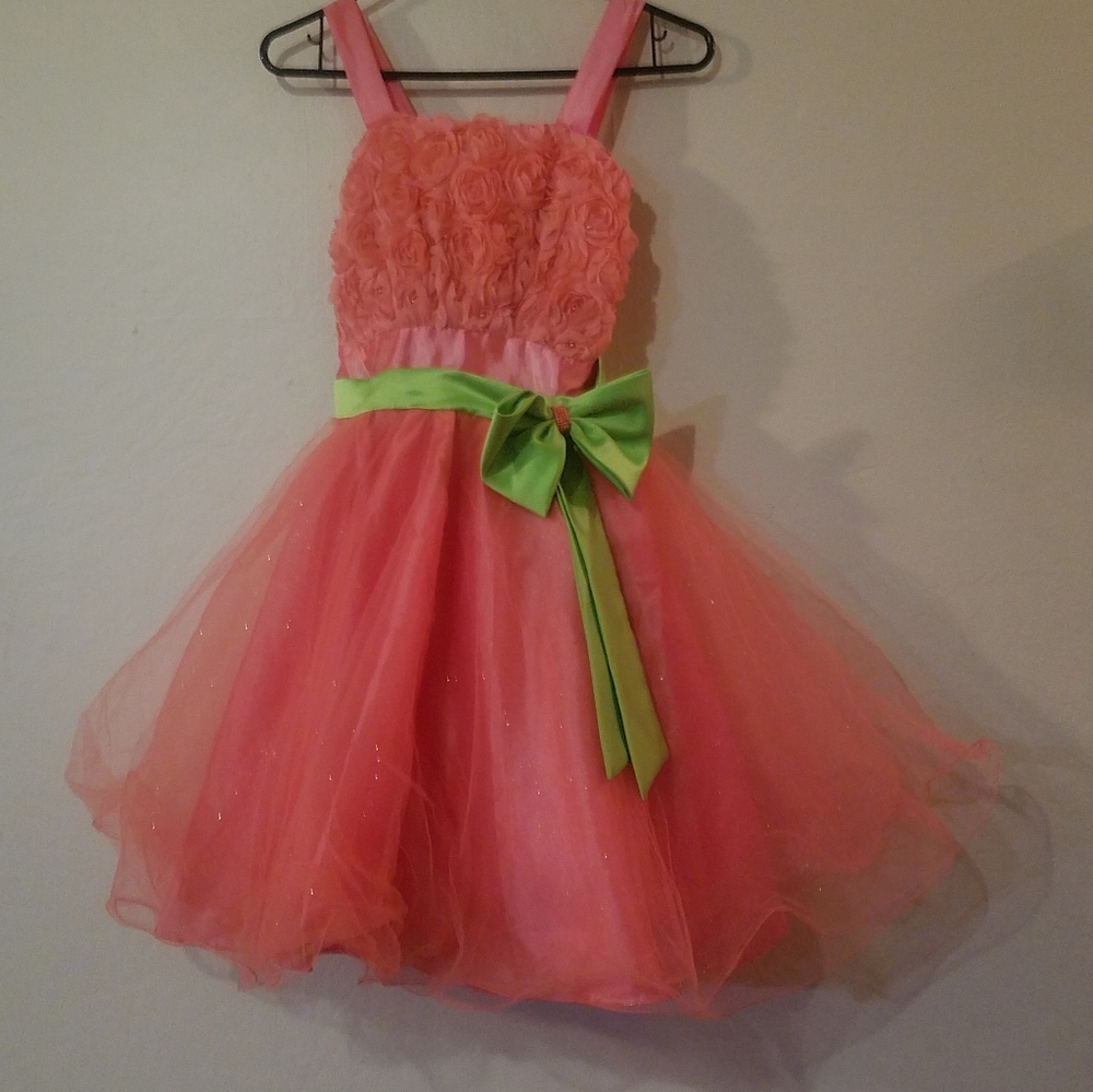 Gorgeous Pink and Green Party Dress. Kid's size 12